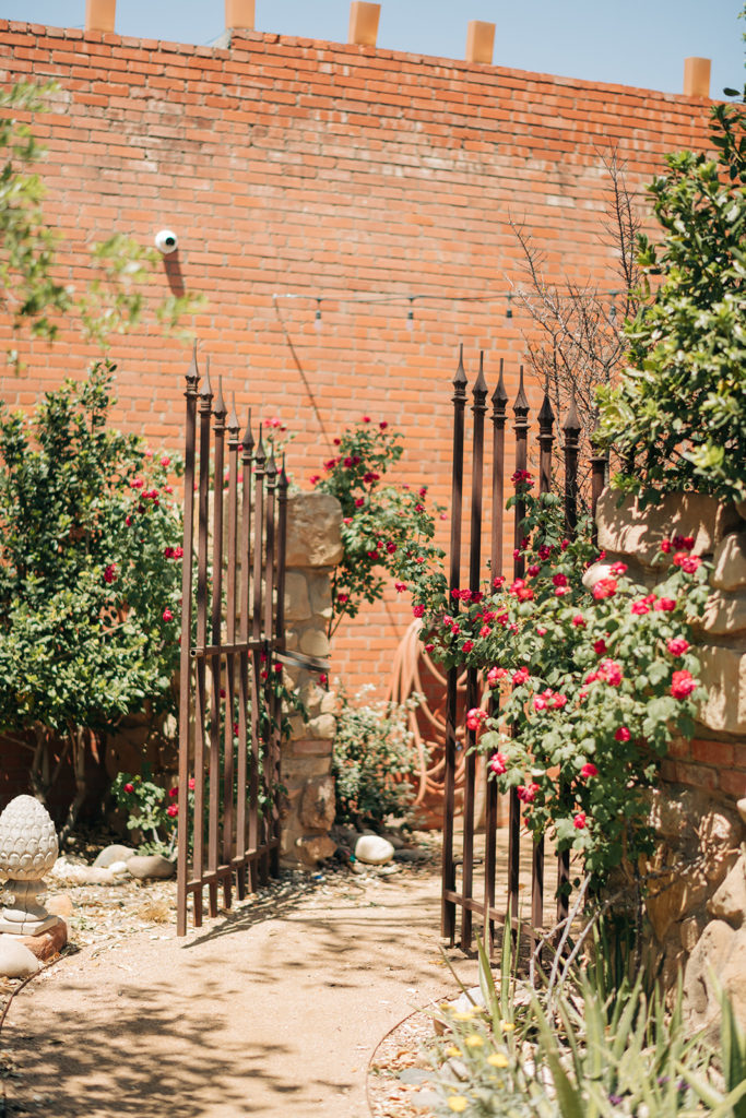 rose-covered gate
